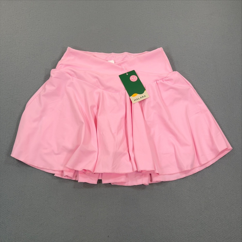 NWT Halara Cloudful Air Pink Crossover Waist Pleated Tennis Golf Skort Womens M